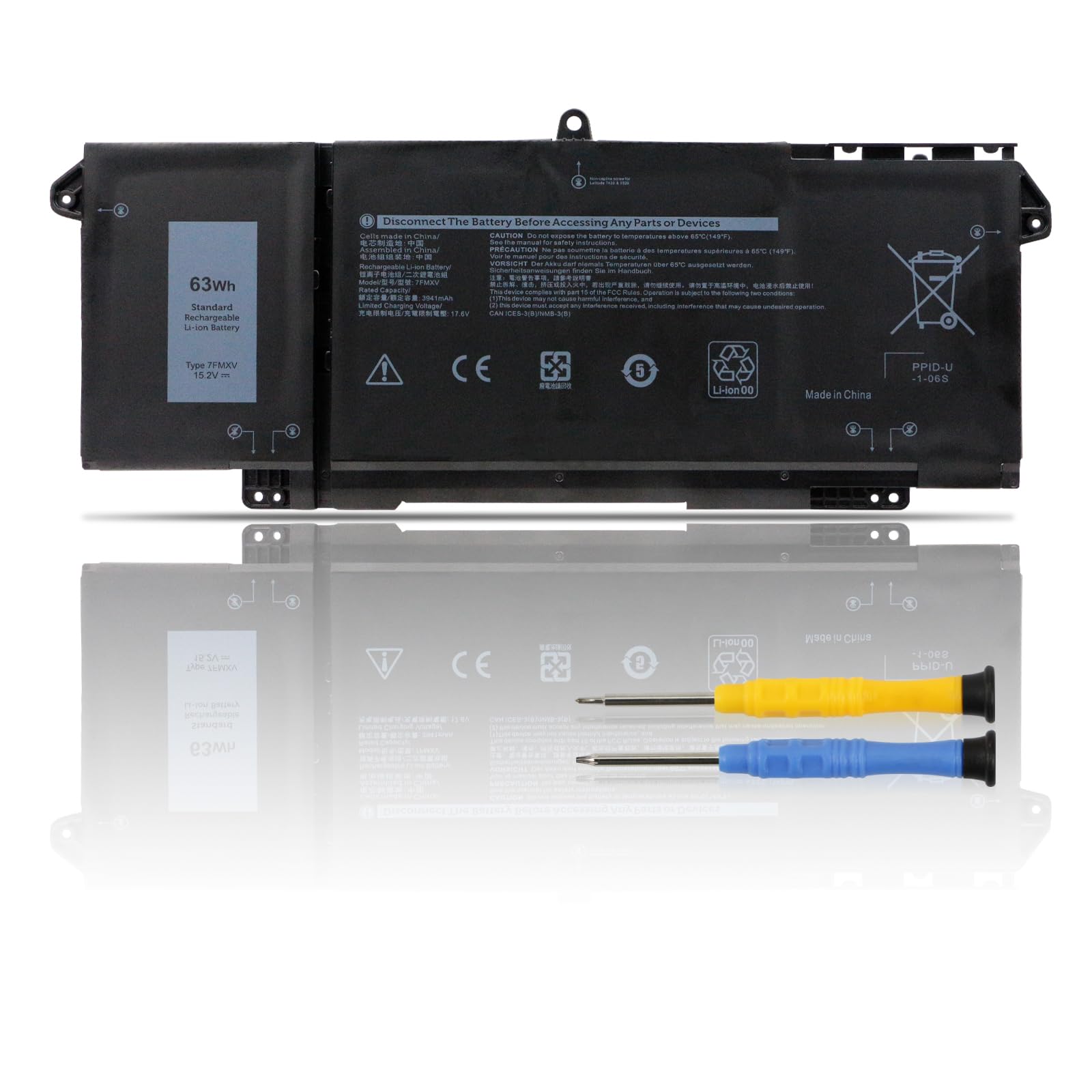 63Wh 7FMXV Laptop Battery Replacement for Dell Latitude 5320 7320